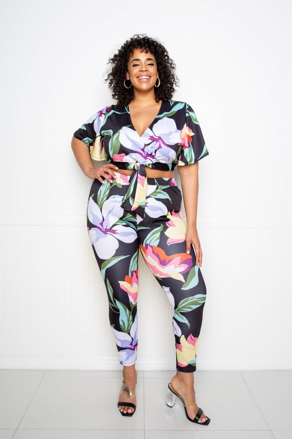 Activewear |  2pc Floral Plus-Size Jogger Set