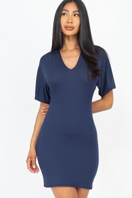 Dresses |Dolman Sleeves Solid Mini Dress