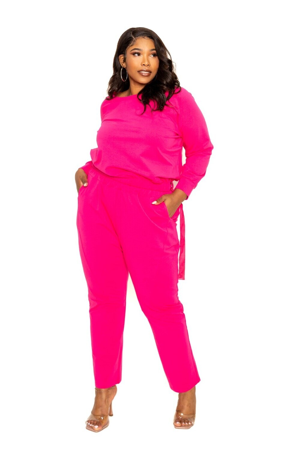 Plus Size Pants Sets | Grommet Detail Lounge Sets