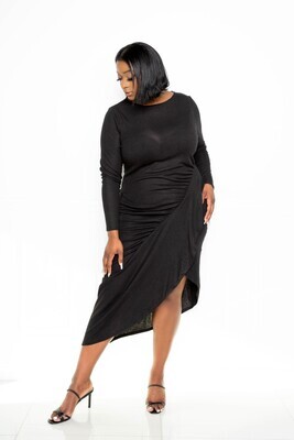 Plus Size Dresses | Asymmetrical Dress With Waterfall Ruffle