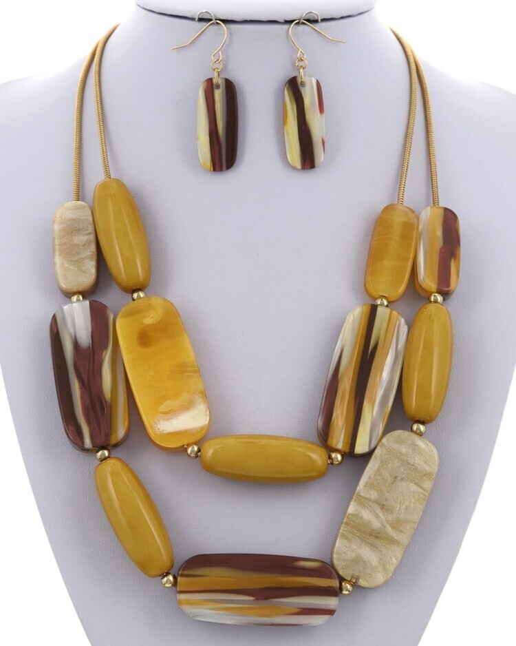 Necklace &amp; Earrings|  Beaded Necklace and Earring Set