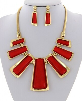 Necklace &amp; Earrings |  Statement Acrylic Graduating Necklace &amp; Earring Set