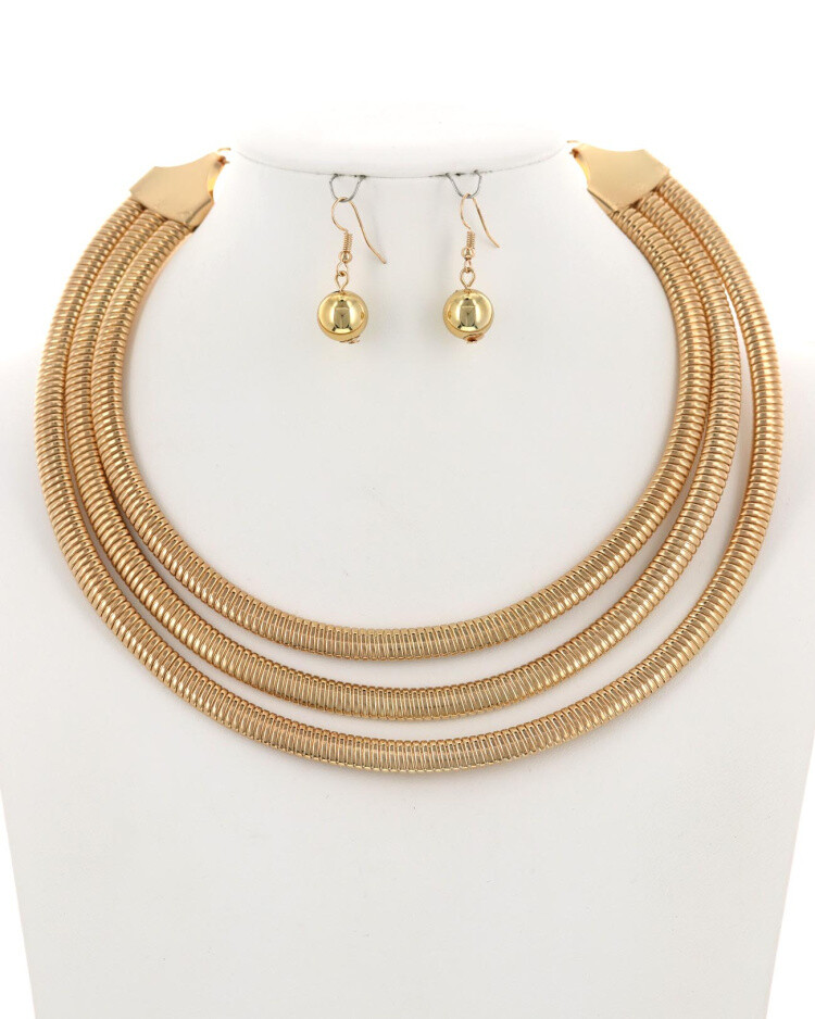 Necklaces &amp; Earring Sets | Omega Chain Metal Necklace &amp; Earring Set