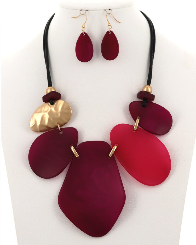 Necklace &amp; Earrings | Acetate, Cord Statement Necklace &amp; Earring Set