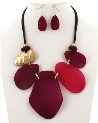 Necklace &amp; Earrings | Acetate, Cord Statement Necklace &amp; Earring Set