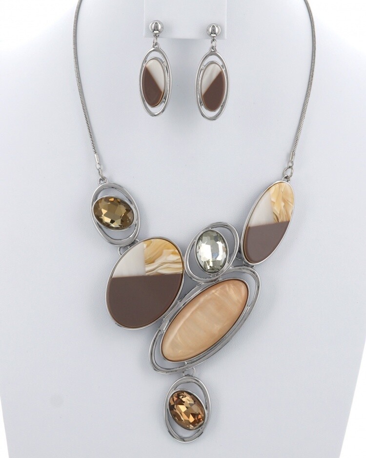 Necklaces &amp; Earring Set | Glass, Resin Necklace &amp; Earring Set