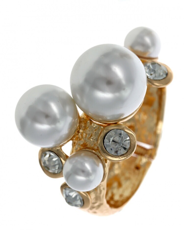 Bracelets| Metal Pearl Cuff Bracelet