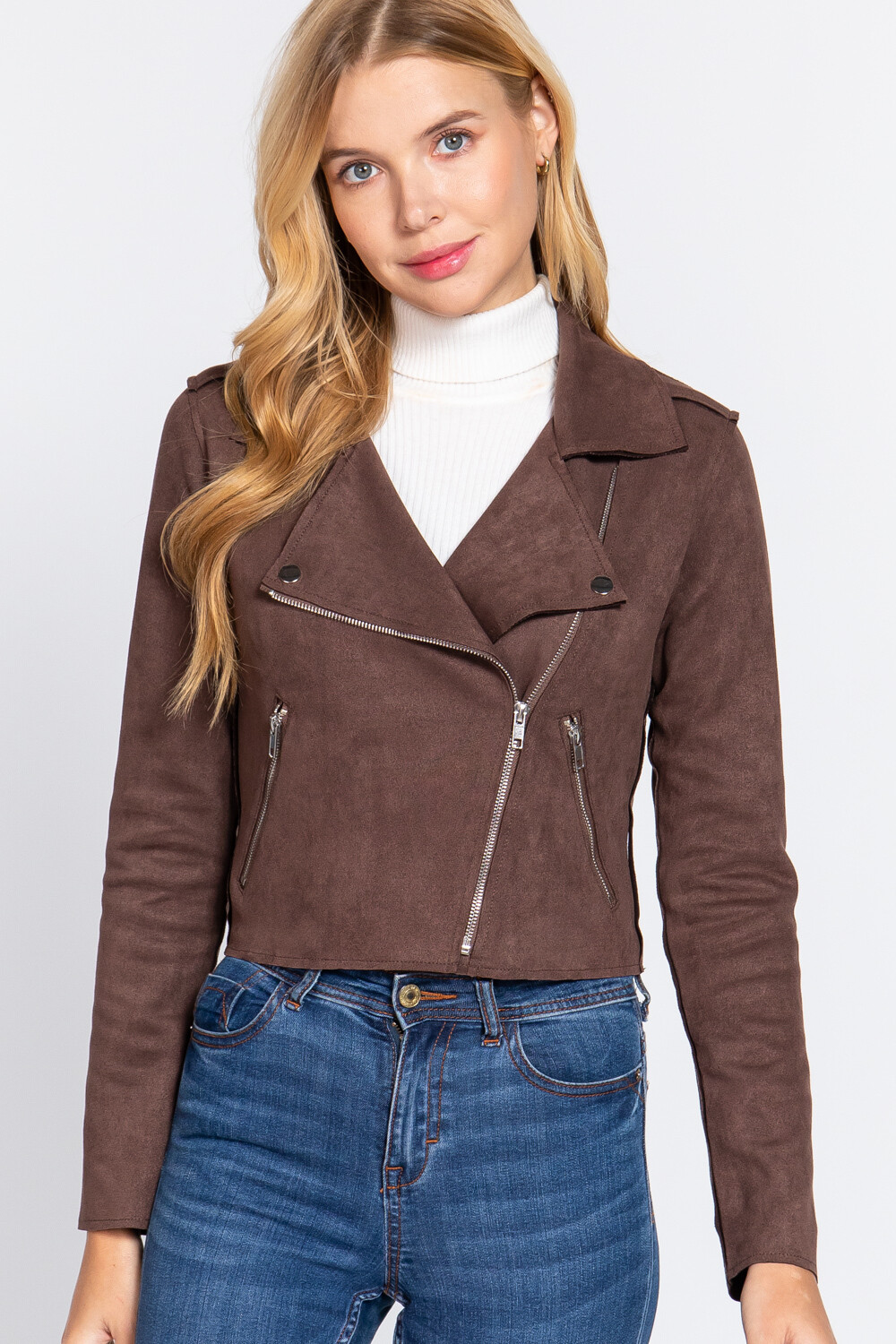 Outwear | Biker Faux Suede Short Jacket