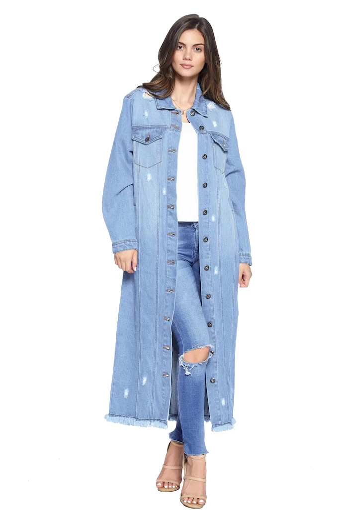 Outerwear | Denim Maxi Jacket