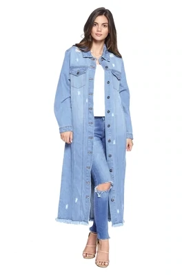 Outerwear | Denim Maxi Jacket