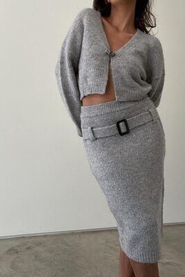 Sets | Belted Cardigan Skirt Set