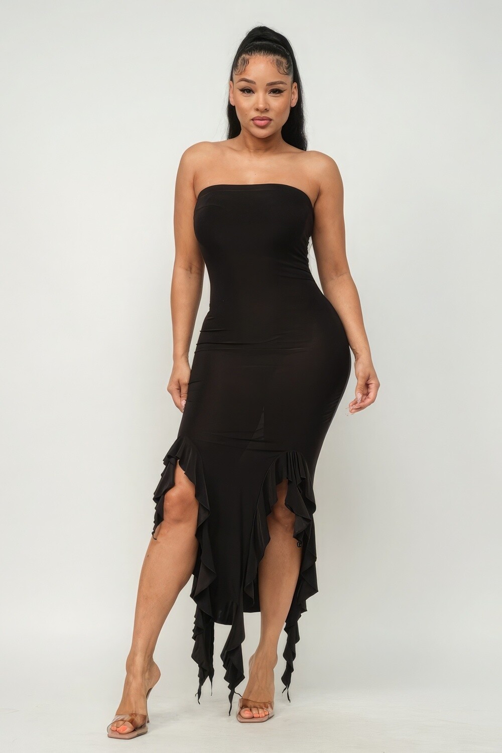 Dresses | Ruffle Trim Hem Tube Dress