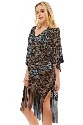 Swimsuits &amp; Cover-Ups | Mesh Beachwear Cover-Up With Fringes