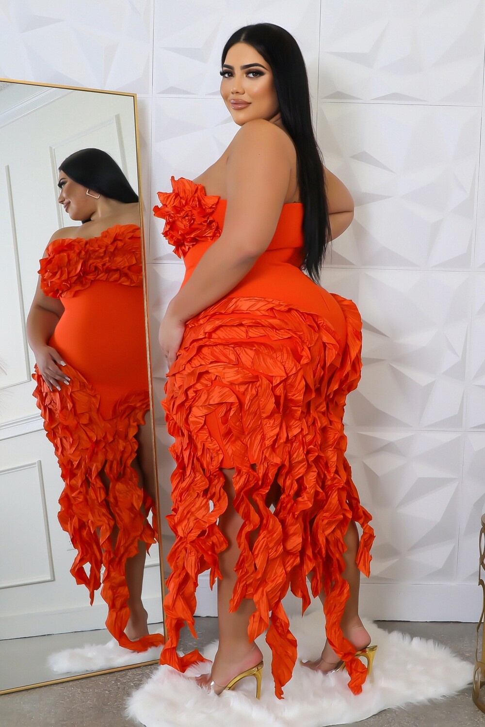 Plus Size Dresses |  Ruffle n Fringe Midi Dress