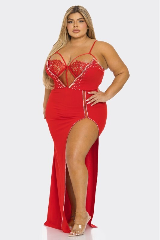 Plus Size Dresses |  Sexy Red Maxi Dress