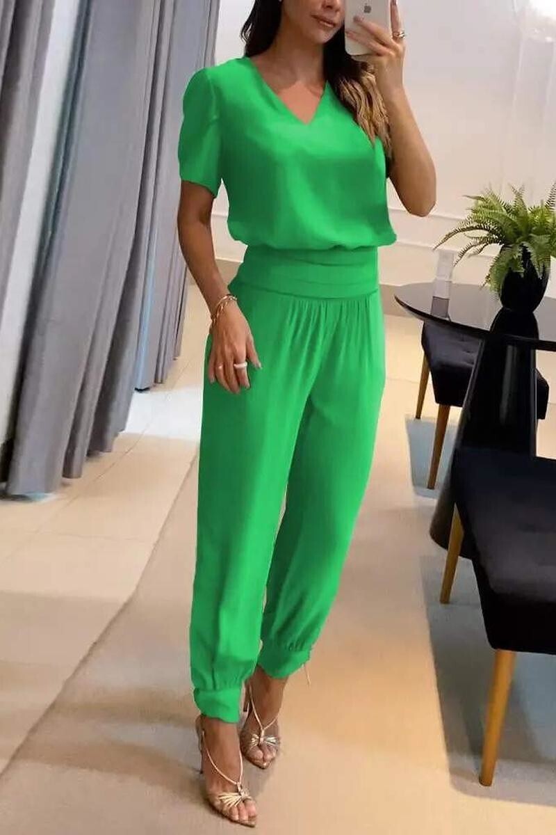 Pants Sets | 2-piece Puff Sleeve &amp; High Waist Pants Set