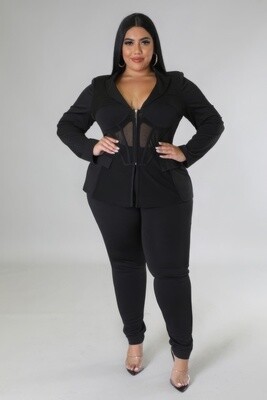 Plus Size Pants Sets | 2pc Sheer Top Pants Sets