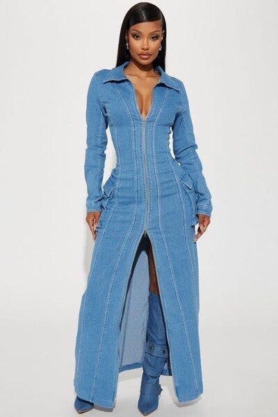Dresses | Denim Maxi Dress
