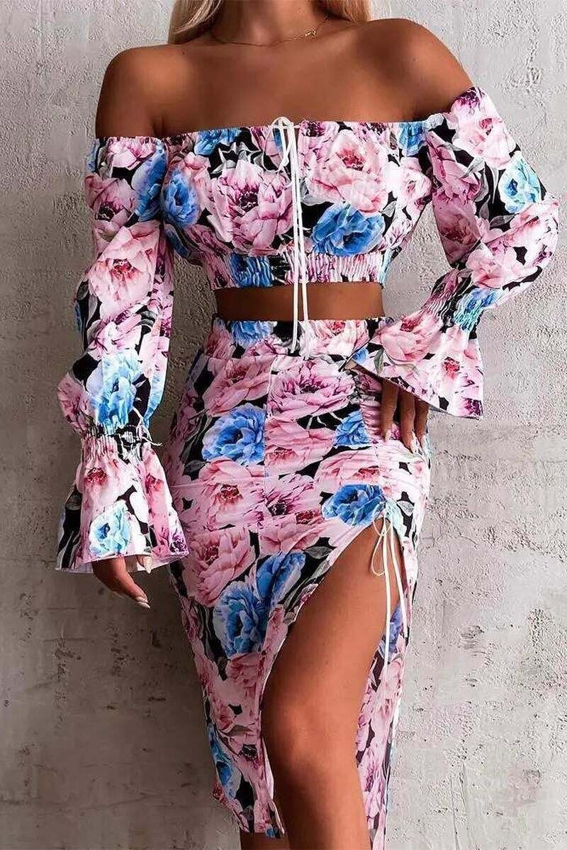 Skirt Sets| Floral Print Sensation 2pc Skirt Set