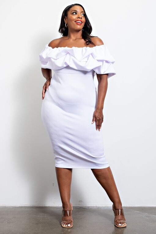 Plus Size Dresses | Stunning Plus Size Multi-Ruffle Tube Dress