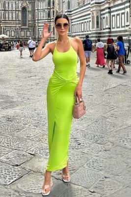 Dresses | Halter Ruched Midi Dress - Perfect for Any Occasion