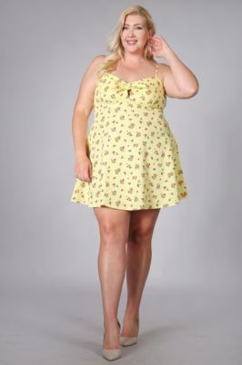 Plus Size Dresses | Floral Print Flare Dress