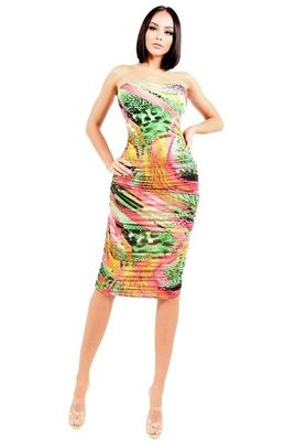 Dresses | Animal Print Tube Top Dress
