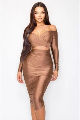 Dresses | Cross-Wrap Off Shoulder Dress