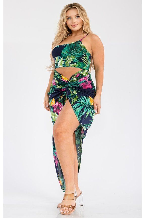 Plus Size Dresses | Plus Size Summer Floral Print Maxi Dress - Limited Stock!