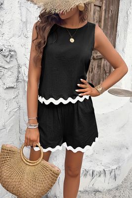 Shorts Sets |  Two Pieces Printed Pockets Shorts Sets