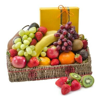 Fruit basket with chocolates