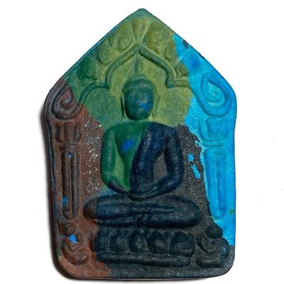 พระขุนแผนผงพรายกุมาร องค์ครู หลังฝังตะกรุดมหาปราบเนื้อทองคำ หลวงปูทิม วัดละหารไร่ 2515 พร้อมบัตรรับรอง