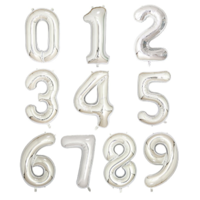 Silver 34 Inch Foil Number Balloon Silver 34 Inch Foil Number Balloon
