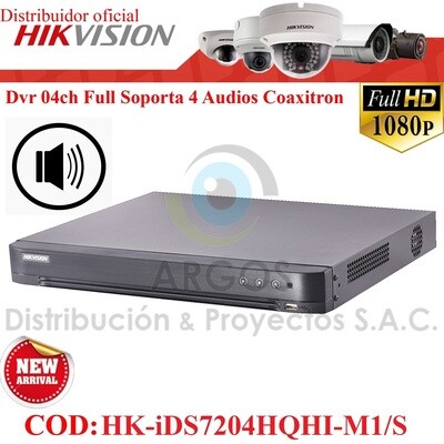 ¡Nuevo! DVR 04CH FULL HD 1080P | SOPORTA 4 CAMARAS CON AUDIO | PENTA HIBRIDO | HIKVISION