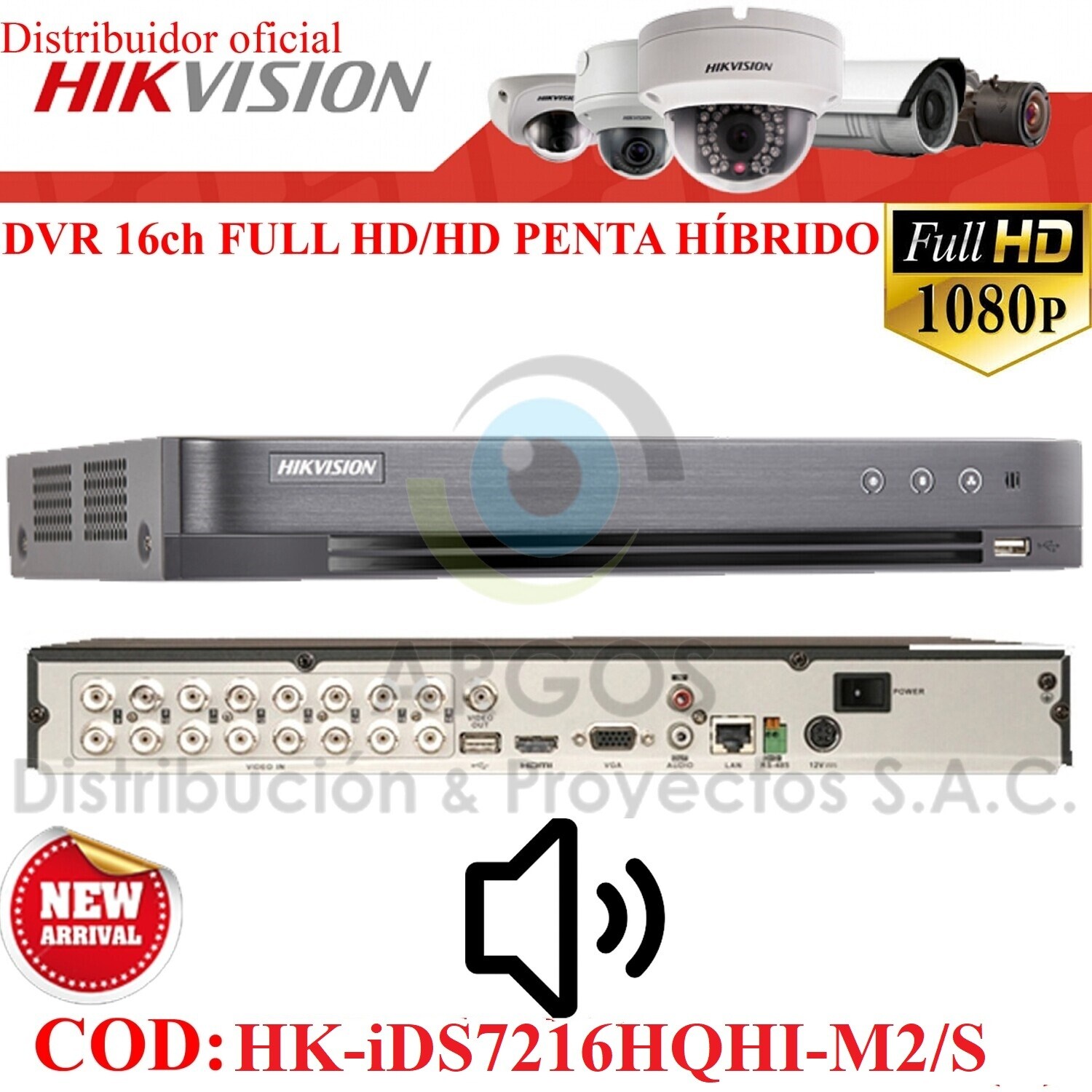¡Nuevo! DVR 16CH FULL HD 1080P | SOPORTA 16 CAMARAS CON AUDIO | PENTA HIBRIDO | HIKVISION
