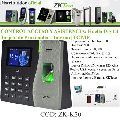 CONTROL DE ACCESO Y ASISTENCIA K20