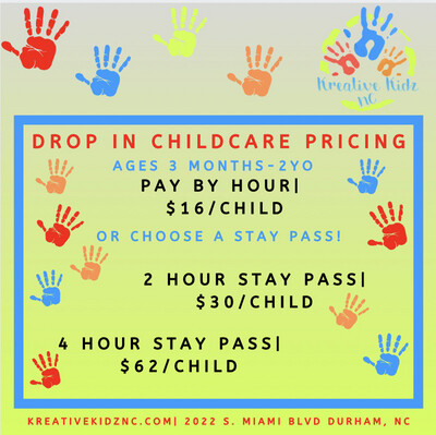 INFANT Drop In Childcare HOURLY RATE