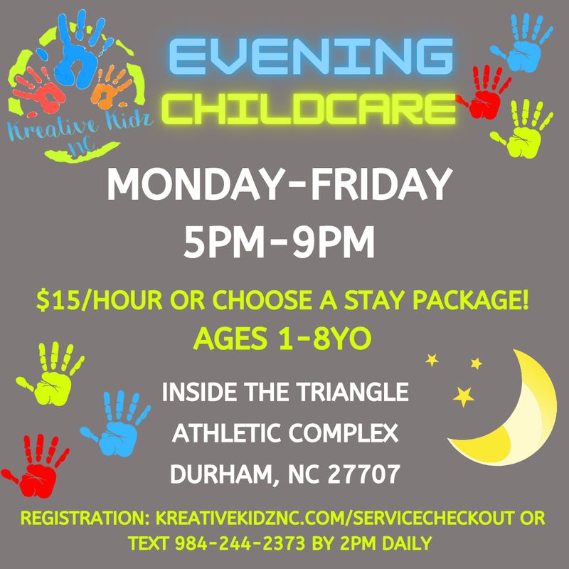 EVENING Drop In Childcare- Hourly Rate