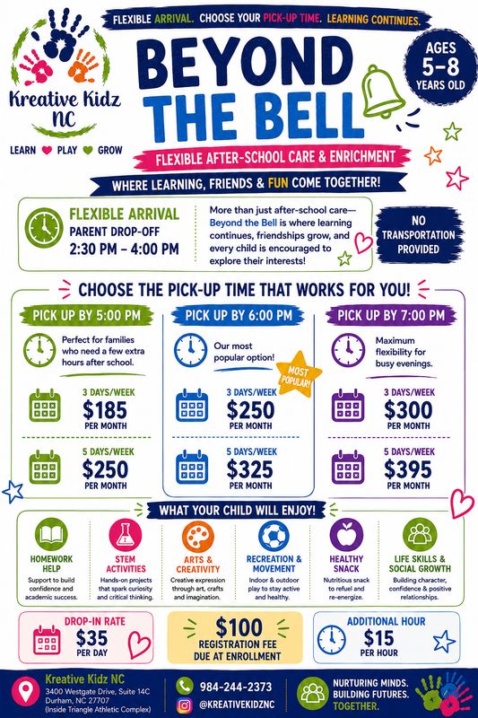 BEYOND THE BELL AFTER SCHOOL COVERAGE- HOURLY (AGES 5-8)