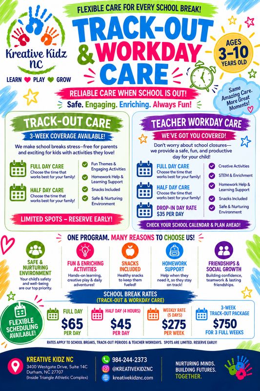 TRACK OUT CARE— WEEKLY RATE FULL DAY (AGES 3-10)