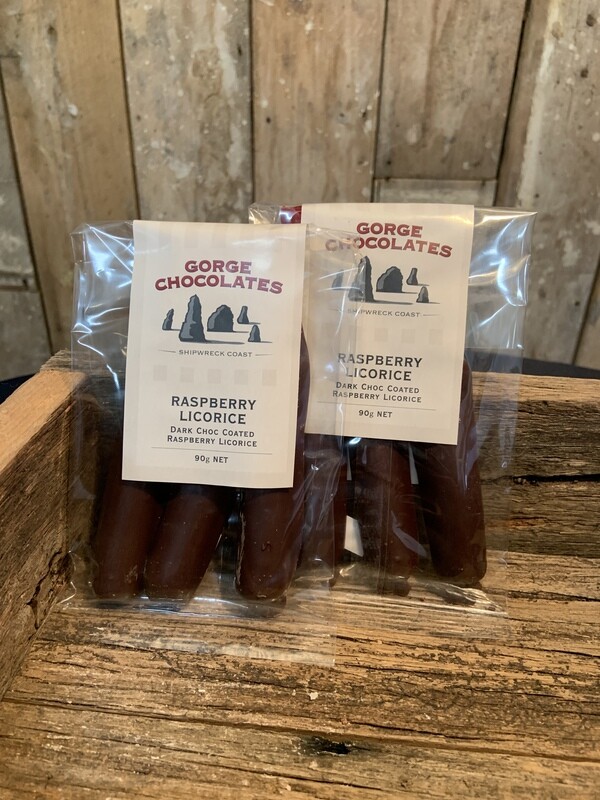 Raspberry Licorice, Dark Chocolate Coated