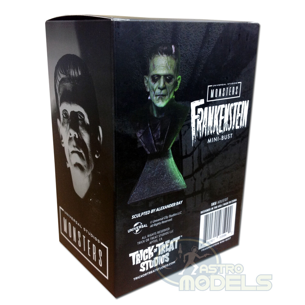Universal Monsters Mini Bust ‘Frankenstein’ - 15cm Tall - (Approx. 6" Including Stand)