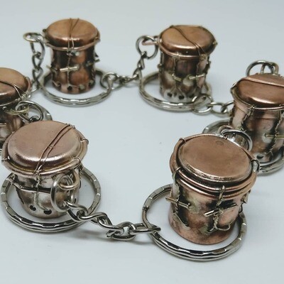 Hand-Crafted Copper Garifuna drum keychains