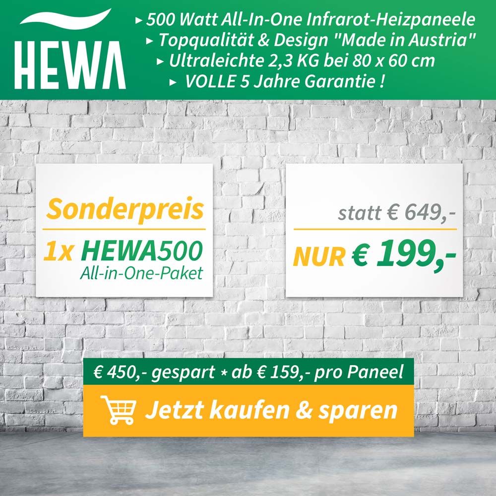 1 x Infrarot - Heizung HEWA 500