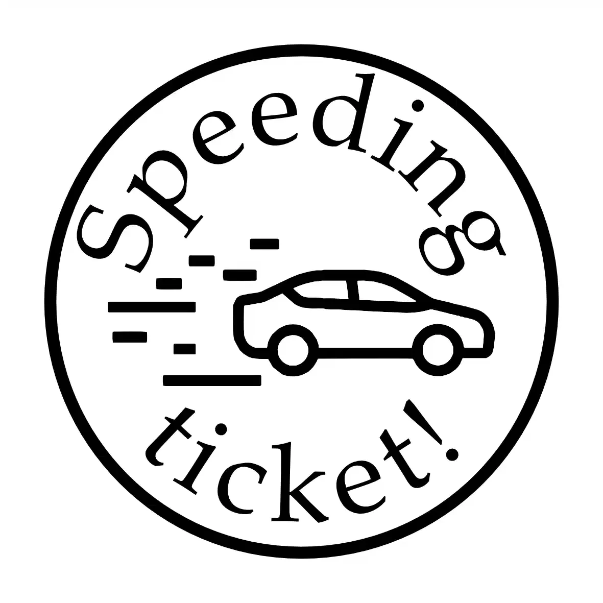 Round Speeding Ticket Stamp