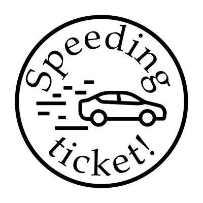 Round Speeding Ticket Stamp