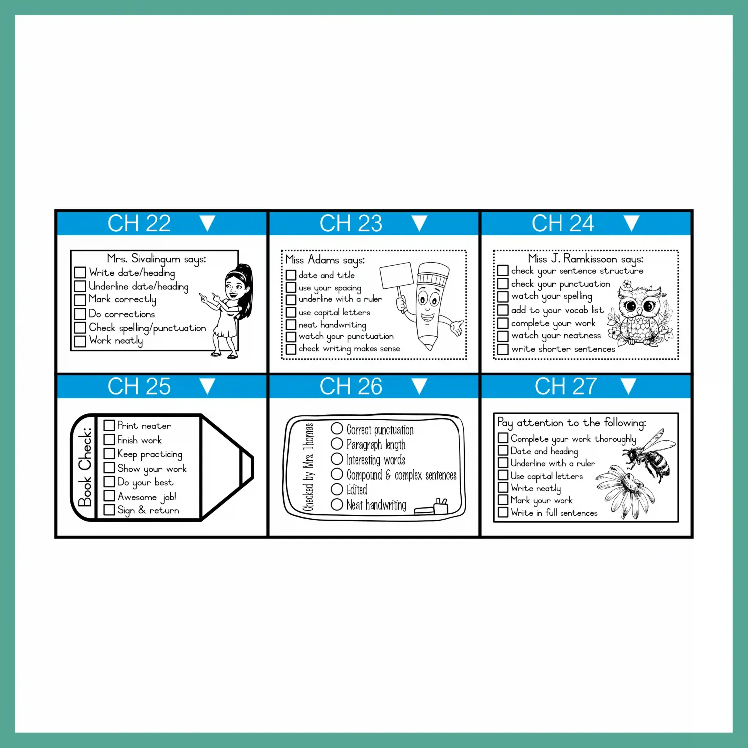 Checklist Stamp - 6 &amp; 7 Points