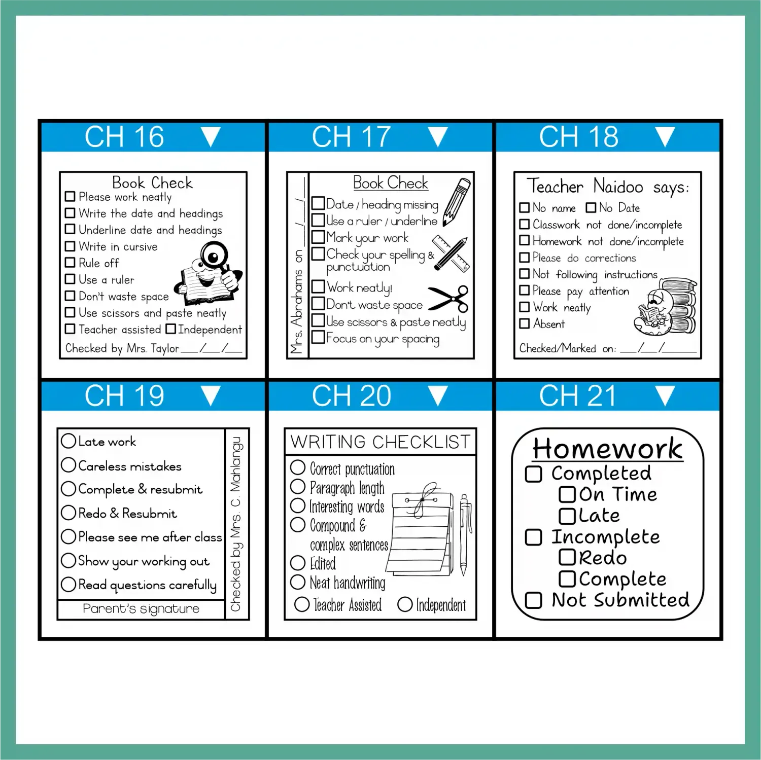 Checklist Stamp - 8 or 9 Points