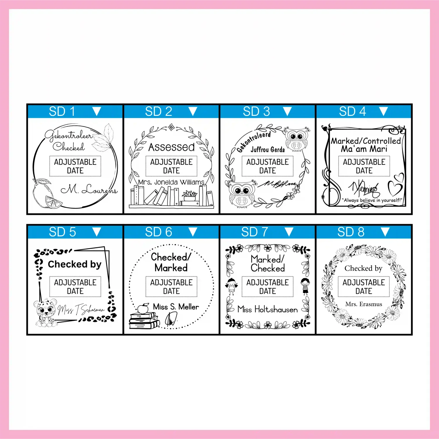 Large Square/Circle Date Stamp