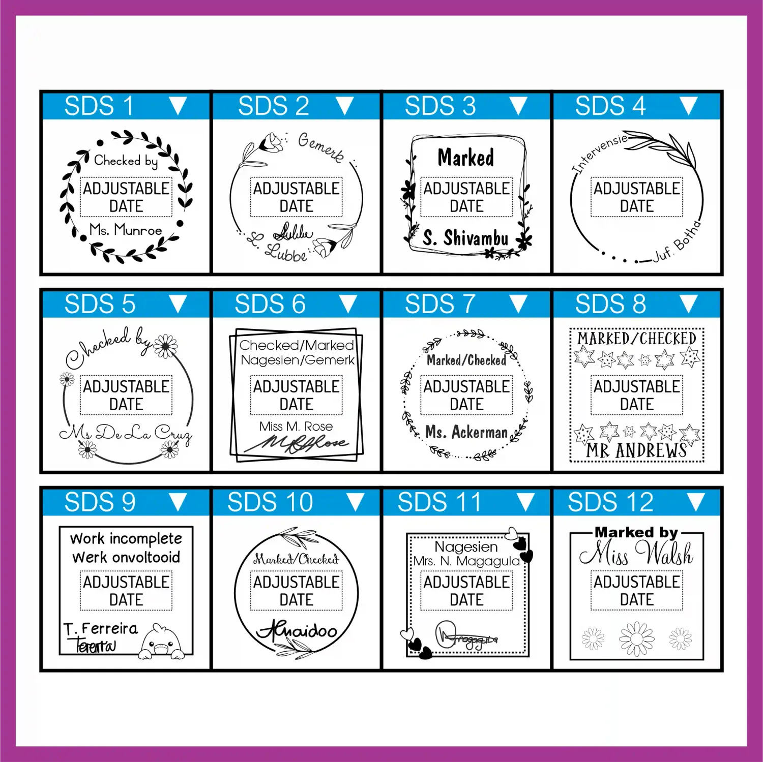 Square/Circle Date Stamp - Small